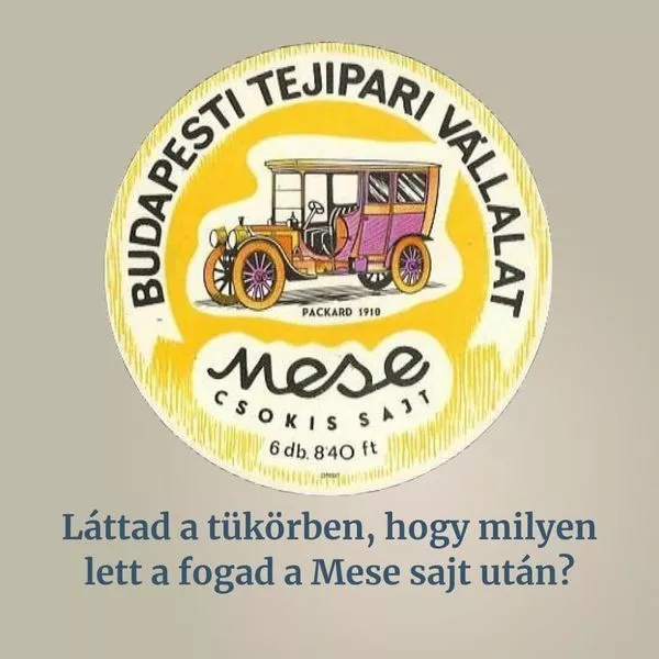 Klasszikus Mese sajt, háromszög alakú, fóliába csomagolt ömlesztett sajt, 80-as évek retró élelmiszer.