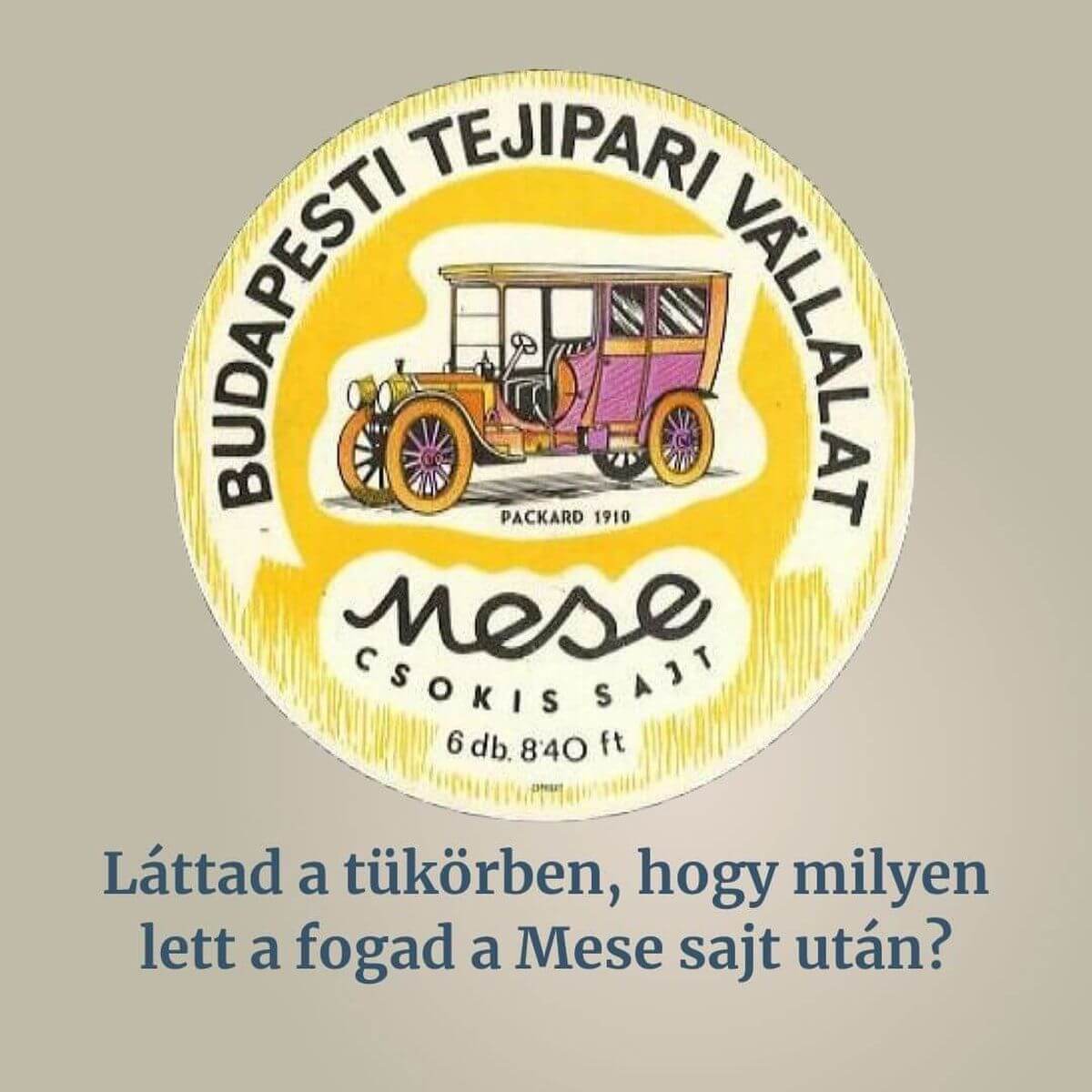 Klasszikus Mese sajt, háromszög alakú, fóliába csomagolt ömlesztett sajt, 80-as évek retró élelmiszer.